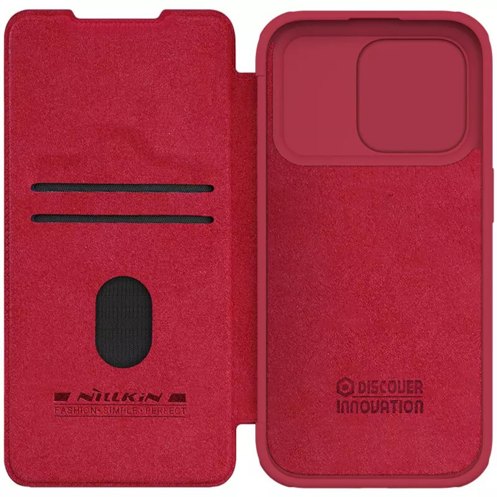 Кожаный чехол-книжка Nillkin Leather Qin Pro c защитой камеры для iPhone 15 Pro Max