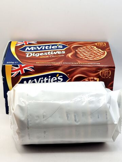 Печенье Mcvitie's Digestives цельнозерновое с молочным шоколадом, 200г