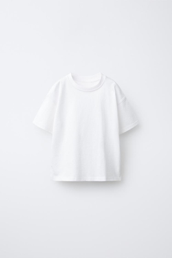 ZARA БАЗОВАЯ ФУТБОЛКА, БЕЛЫЙ