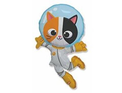 Шар фольга Фигура Кот-космонавт 96х57см с гелием
