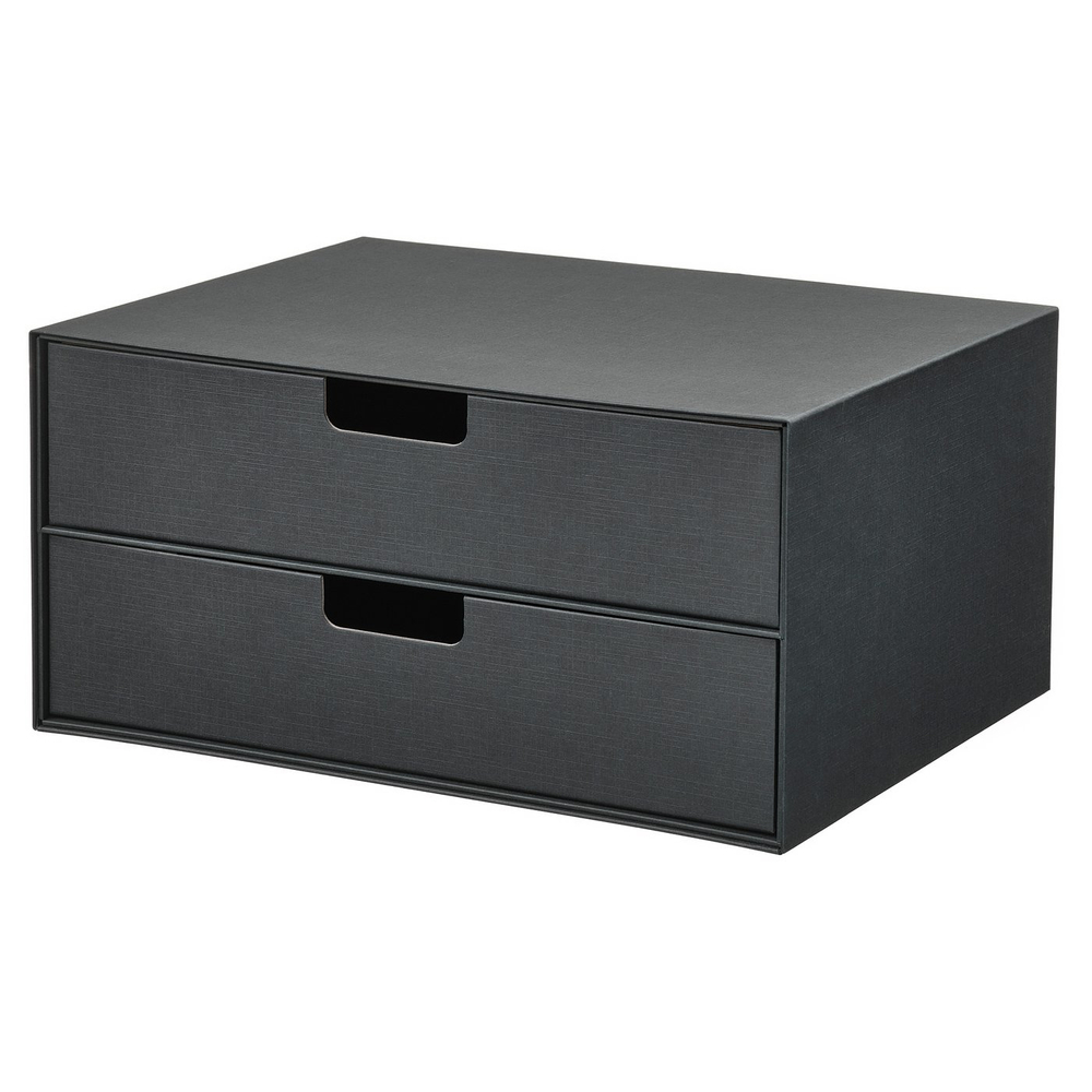 IKEA FJÄDERHARV  (ИКЕА ФЙЭДЕРХАРВ)  -  Мини-комод с 2 ящиками - антрацит 32х25 см