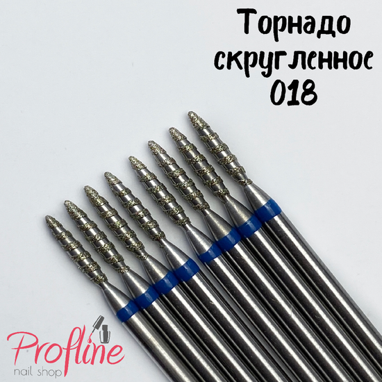 Алмазная насадка Торнадо скругленное 018 синяя насечка Казань