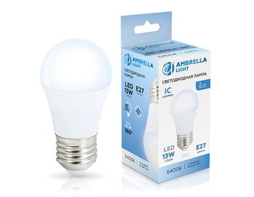 Светодиодная лампа Шар LED G45 13W IC E27 6400K 175-265V 451306 Bulbing Ambrella
