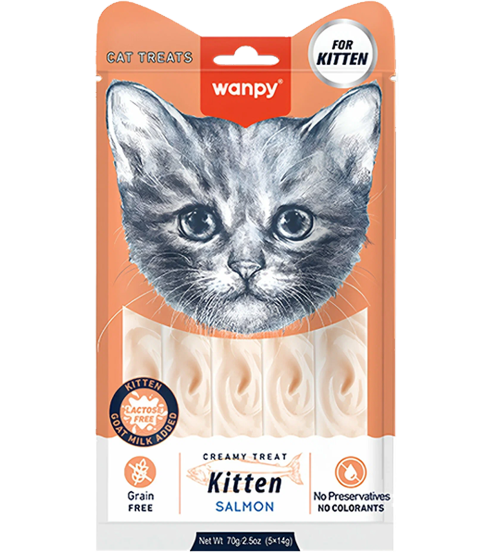 Wanpy Cat Лакомство для котят «нежное пюре» из лосося 70гр.
