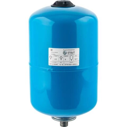 STW-0001-000012 STOUT Расширительный бак, гидроаккумулятор 12 л. вертикальный (цвет синий)