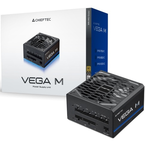 Блок питания Chieftec 1000W Chieftec Vega M Black, модульный, 16 Pin PCIe 5.0, 80 PLUS Gold (PPG-1000-C)