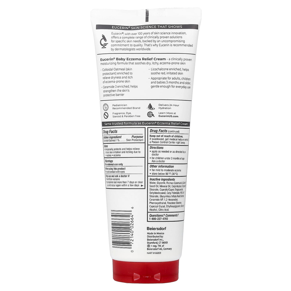 Eucerin, детский крем для уменьшения проявлений экземы, без отдушки, 226 г (8 унций)