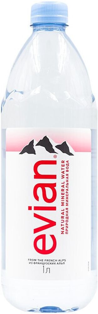 Вода природная минеральная Эвиан / Evian 1л - пластиковая бутылка