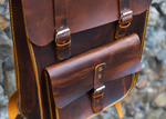 Кожаный ранец ручной работы