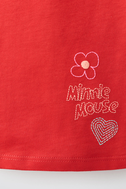 ZARA ФУТБОЛКА MINNIE MOUSE © DISNEY, КРАСНЫЙ