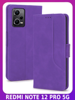 Стильный чехол-книжка из кожи для XIAOMI REDMI NOTE 12 PRO 5G (не PRO+) с отделом для наличных, 3 слотами для карт и подставкой