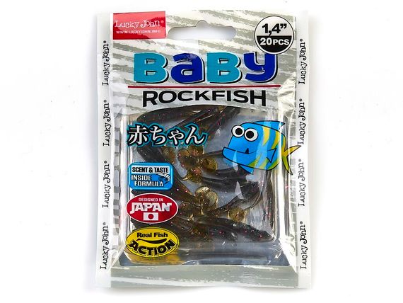 Виброхвосты съедобные LJ Pro Series BABY ROCKFISH 1.4in (3,5 см), цв. S21, 20 шт.