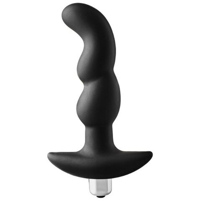 Черная вибропробка для простаты FantASStic Vibrating Prostate Plug - 14,5 см. (Цвет: черный)