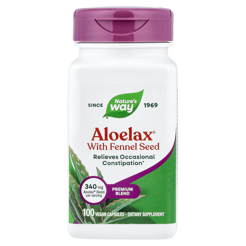 Nature's Way, Aloelax® с семенами фенхеля, 100 веганских капсул