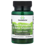 Swanson Vitamins, Пальма сереноа и бета-ситостерол, 30 мягких таблеток