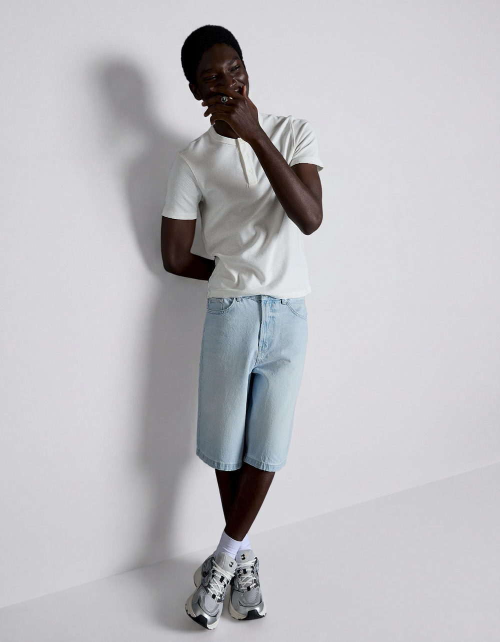 Мужские джинсовые бермуды baggy fit, арт. 1022/180 - BERSHKA