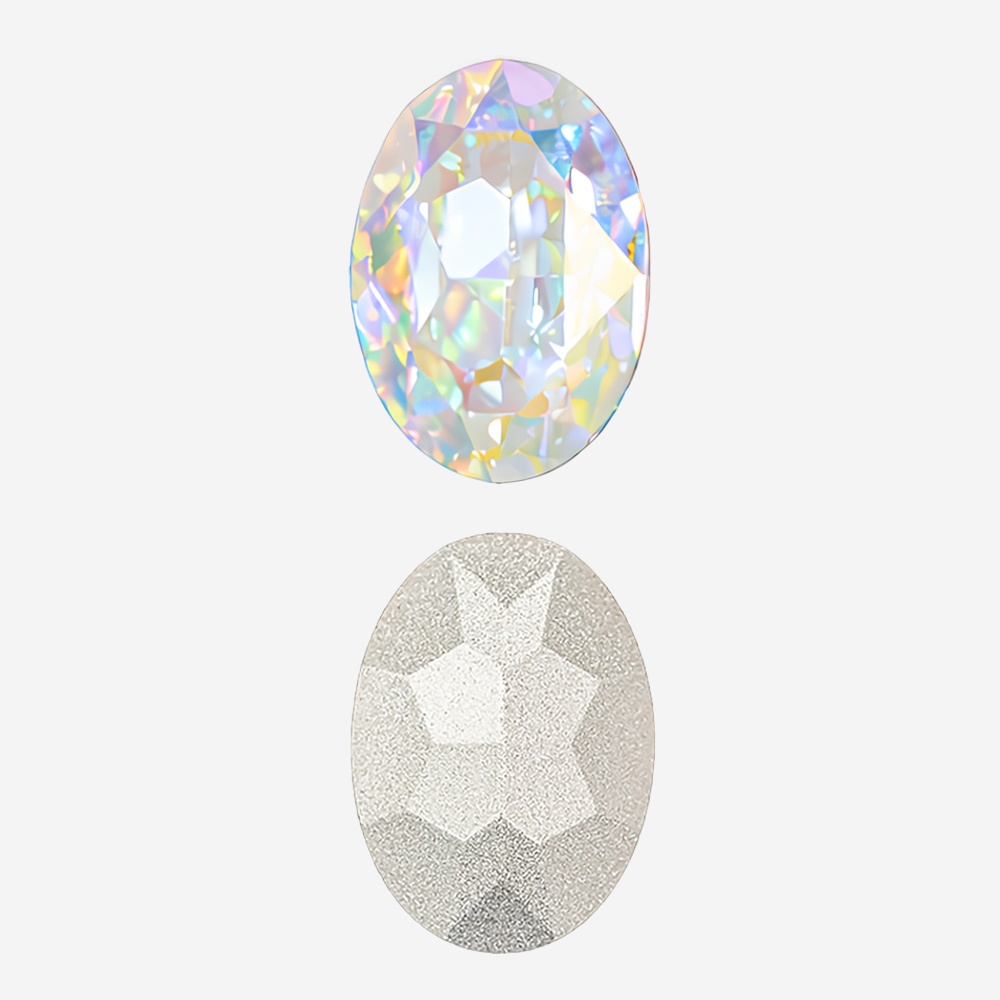 Кристалл Овал (Oval Fancy Stone), оттенок "Северное Сияние"/"Aurore Boreale", 18*13мм