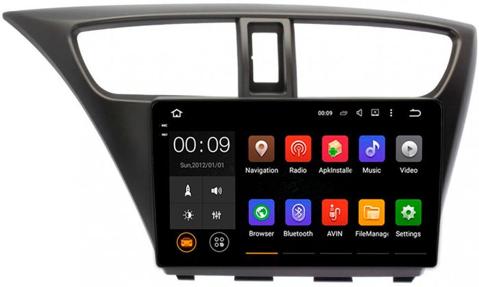 Магнитола для Honda Civic 9 2012-2015 (хэтчбэк) - AIROC 2K RX-1901 Android 13, Быстрая, QLed+2K, CarPlay, SIM-слот