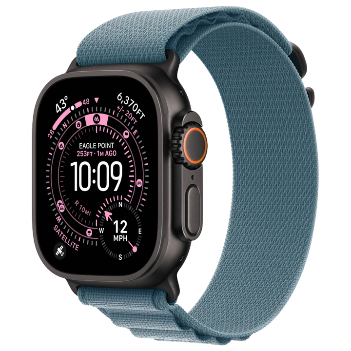 Умные часы Apple Watch Ultra 3, 49 мм, Black Titanium, ремешок Blue Alpine Loop S