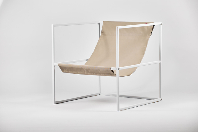 Уличное кресло TESS Outdoor Chair white / olive beige textile (Up!Flame)