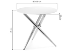 Стол стеклянный Woodville Rock 80х75 white, gold