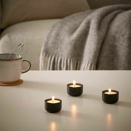 Подсвечник IKEA HEDERVARD (ХЕДЕРВЭРД), Черный, Металл, 3 см