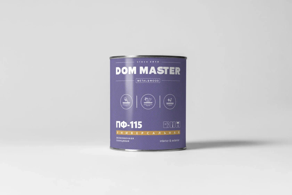 DOM MASTER Эмаль ПФ-115 Белая 1,8кг (НОВОКОЛОР)