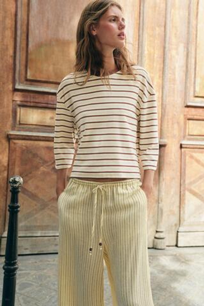 ФУТБОЛКА В ПОЛОСКУ С КОНТРАСТНЫМИ ДЕТАЛЯМИ — ZARA