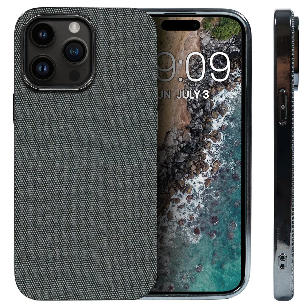 Дизайнерский чехол для IPHONE 14 PRO MAX с мягкой тканевой поверхностью