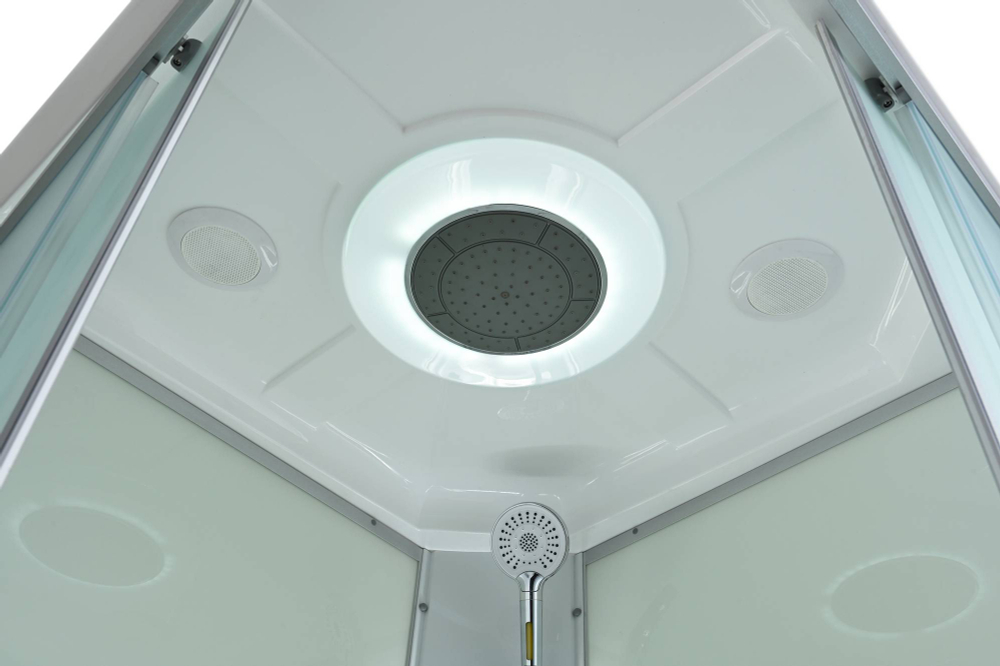 Душевая кабина AvaCan (АваКан) CK2010LED с низким поддоном, с ГМ, с электрикой и LED освещением, 100х100х215