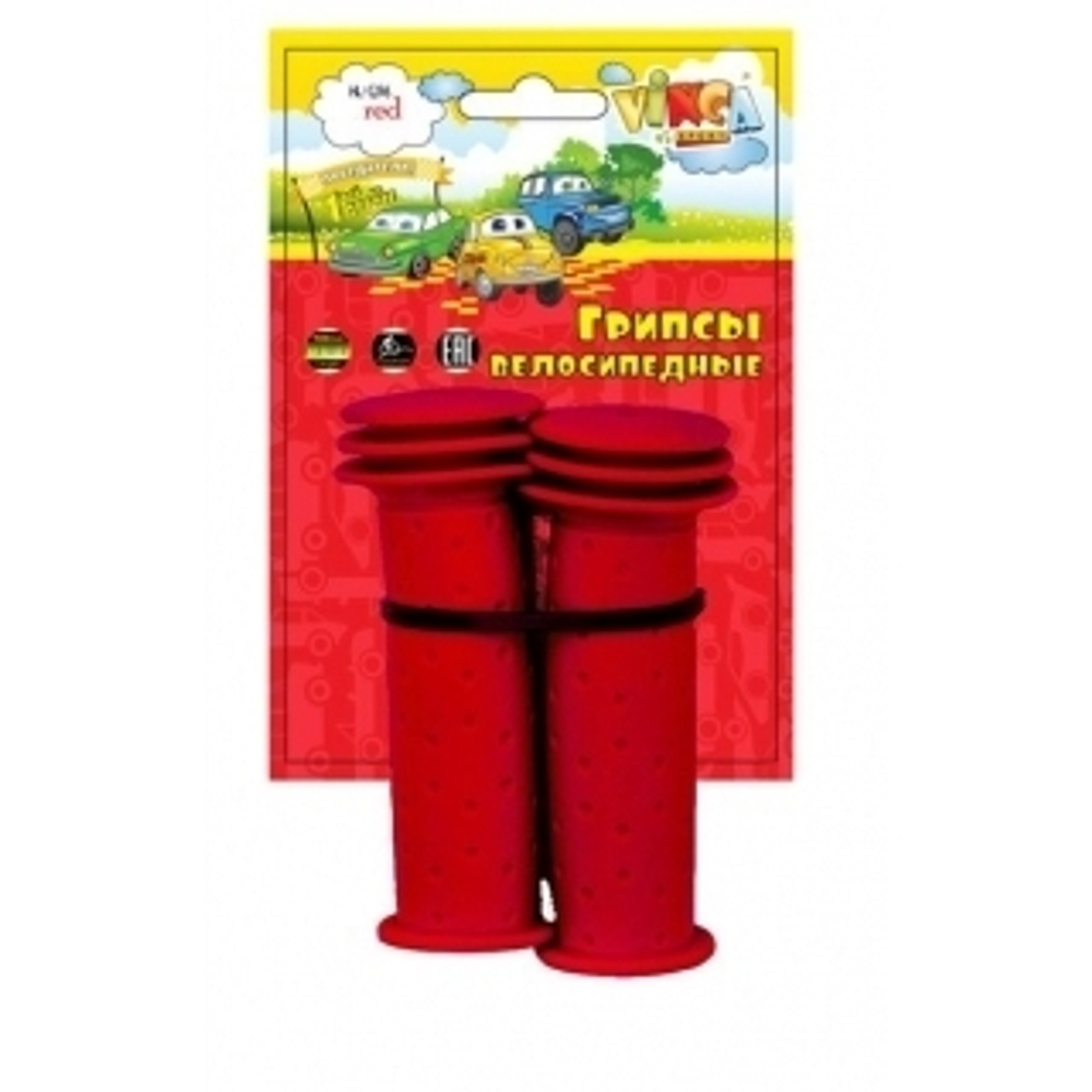 Грипсы детские, резиновые, длина 102мм, цвет красный, инд.уп.Vinca Sport H-G 96 red