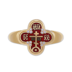 ПЕРСТЕНЬ "ГОЛГОФСКИЙ КРЕСТ. ГОСПОДИ ПОМИЛУЙ" ПС162