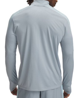 Мужская теннисная футболка с длинным рукавом Under Armour Men's Tech, молния 1/4 - синий гавани/стрим
