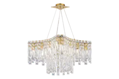 Люстра подвесная NewRgy 5638P/12A PLATING BRASS+CLEAR, 12×40 Вт, прозрачная и латунная