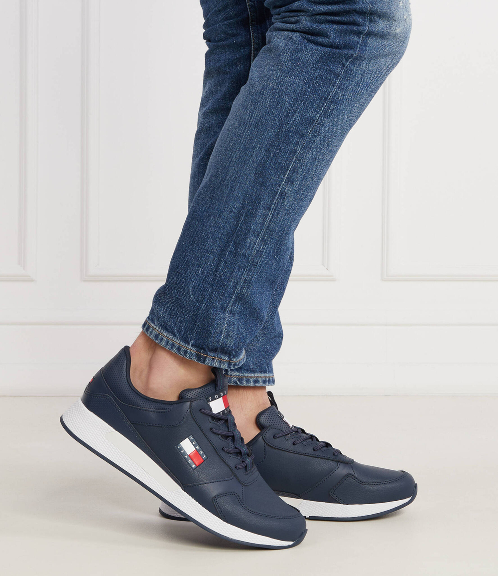 Кожаные кроссовки flexi runner Tommy Jeans - темно-синий(EM0EM01409)