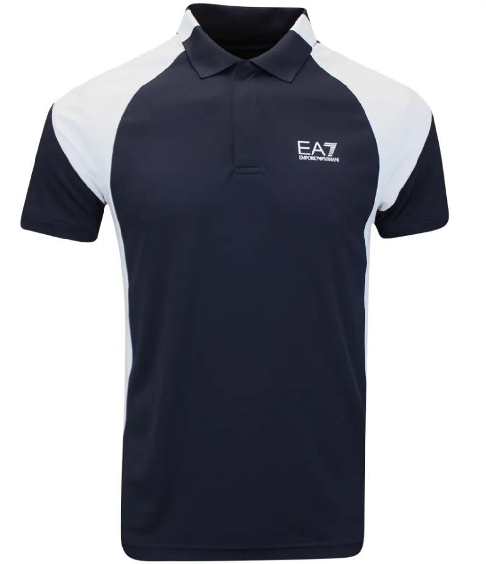 Мужское теннисное поло EA7 Man Jersey - небесный