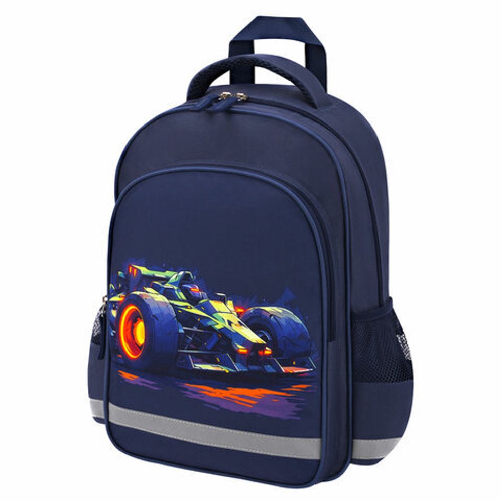 Рюкзак ПИФАГОР SCHOOL, 1 отделение, 3 кармана, "Speed bolid", 38x28х14 см, 273170