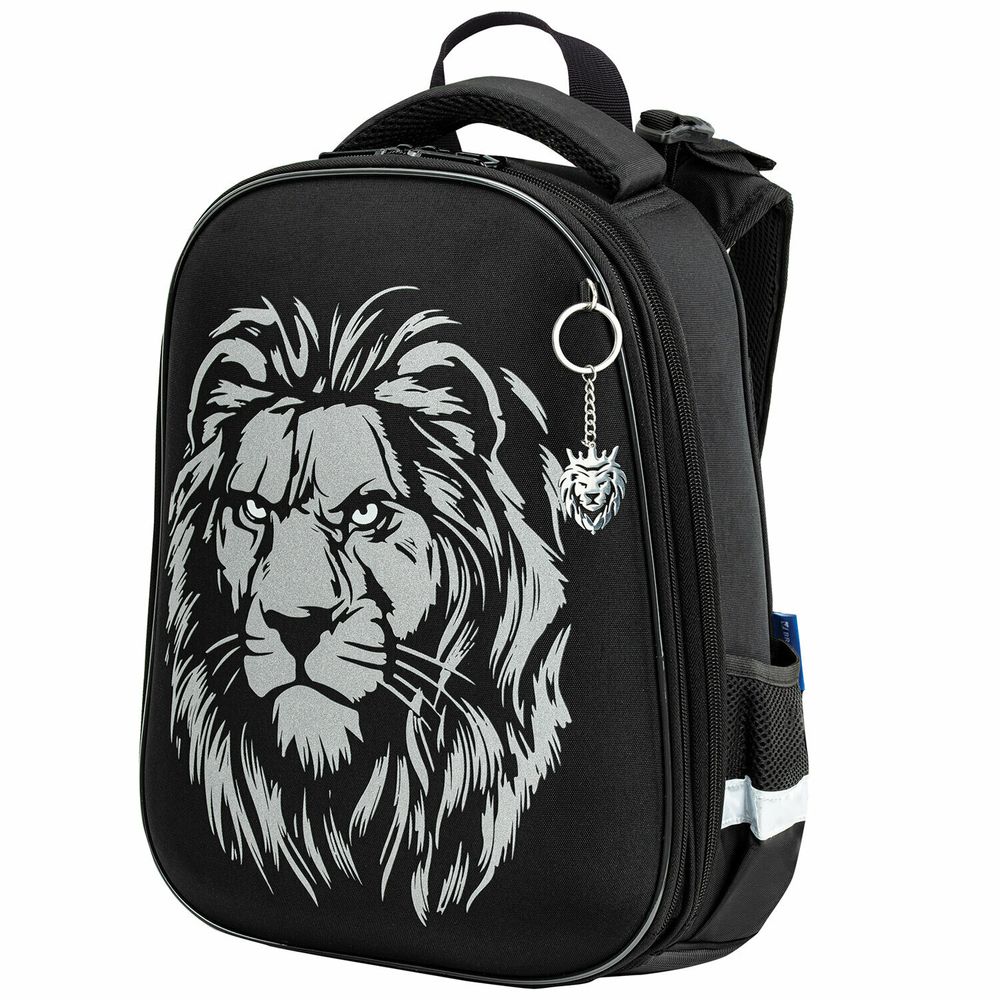 Ранец BRAUBERG SHINY, 2 отделения, "Tiger", СВЕТЯЩИЙСЯ РИСУНОК, 36х28х14 см, 270698