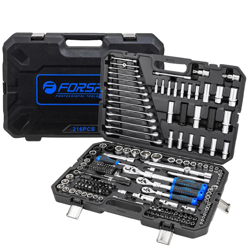 Набор инструментов 216пр. 1/4'', 3/8'', 1/2''(6гр.) Forsage LIGHT F LIGHT-38841L DS