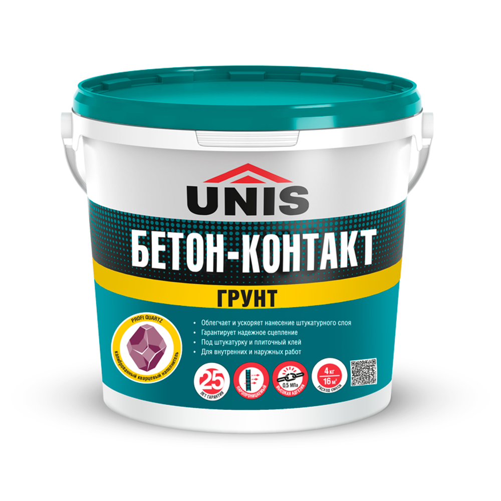 Грунтовка Бетон-контакт с кварцевым песком Unis UP-20 4 кг