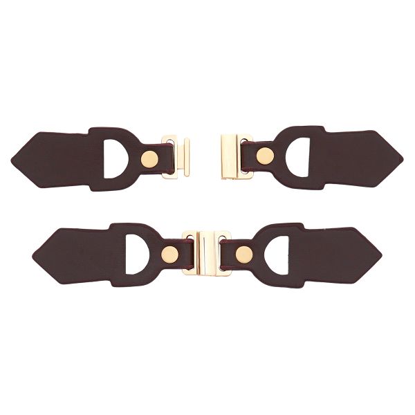 Застежка для кардигана 12х2 см, 6 шт, Brown/G коричневый с золотом, FA213