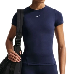 Женская теннисная футболка Nike One Fitted Short Sleeve - midnight navy/white