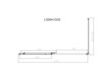 Душевой уголок Слим-Н (Slim-N) VSR-4SN9013CLB, 1300*900, черный, стекло прозрачное,