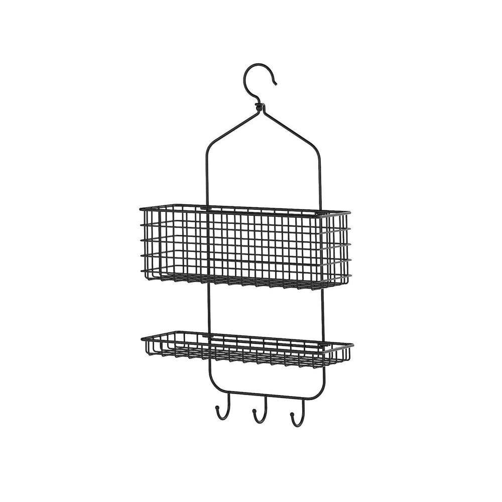 IKEA BLECKSJÖN  (ИКЕА БЛЕСКСЙÖН)  -  Вешалка для душа, 2 уровня, черная, 31x56 см