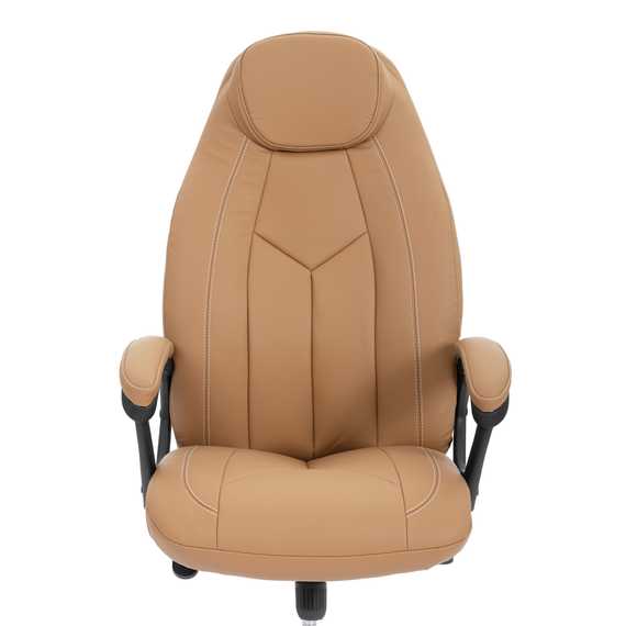 Кресло Босс Люкс/Boss Lux (26) хром экокожа LUX Classic 18-13, св.-коричневый