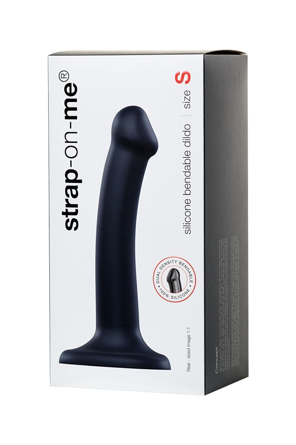 Черный фаллос на присоске Silicone Bendable Dildo S - 17 см. (Цвет: черный)