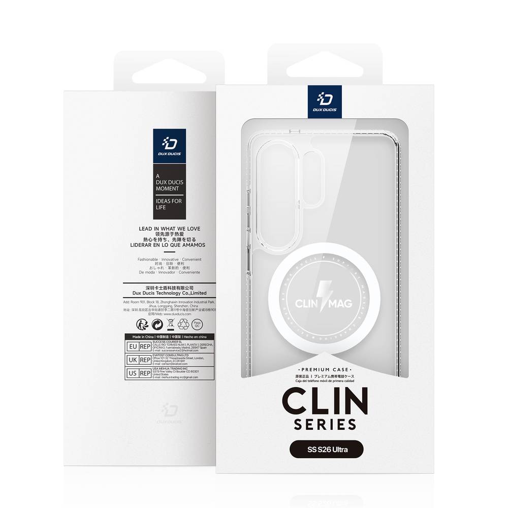 Прозрачный чехол с MagSafe для Samsung Galaxy S26 Ultra, серия Clin Mag Series от Dux Ducis