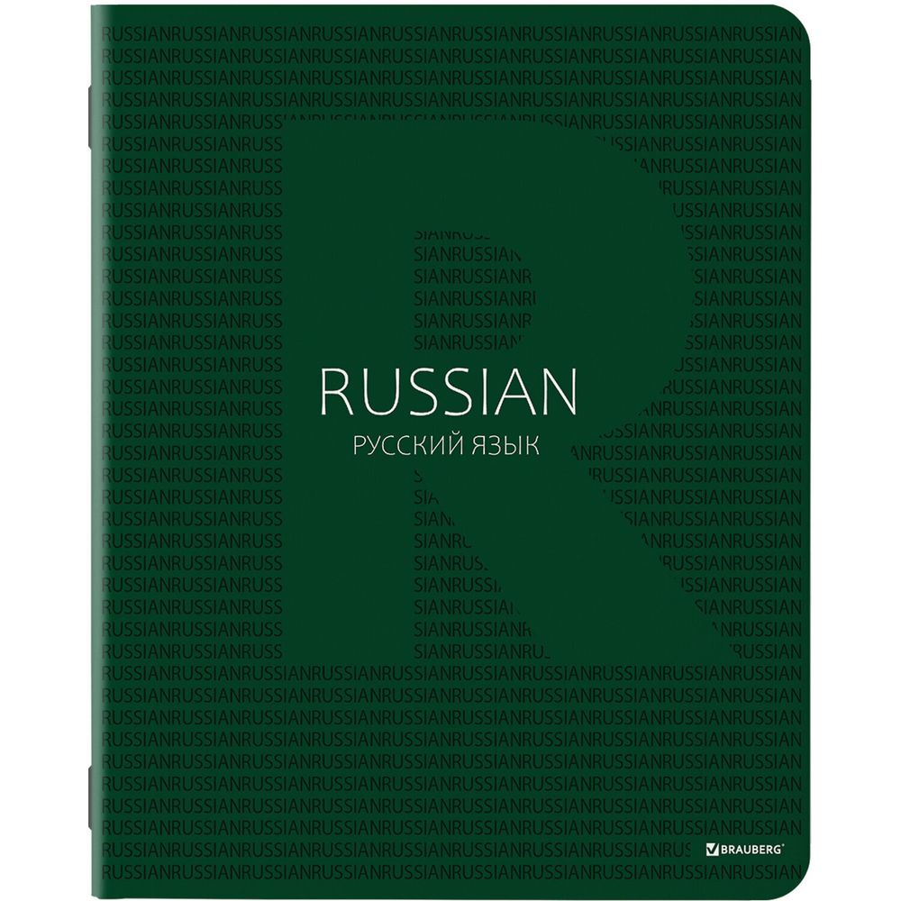 Тетрадь предметная COLOR 48 листов, матовая ламинация, лак, 70 г/м2, РУССКИЙ ЯЗЫК, линия, подсказ, BRAUBERG, 403987