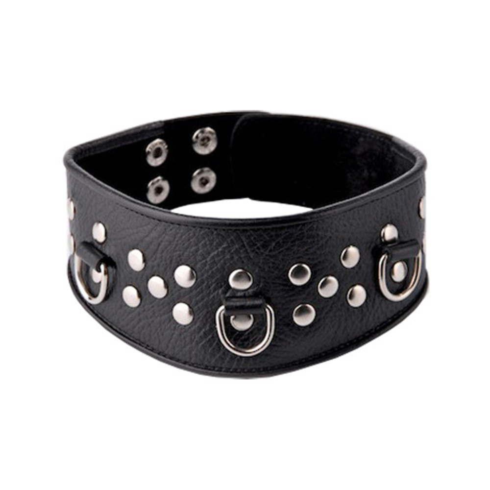 Кожаный черный ошейник с велюровой подкладкой Sitabella BDSM Accessories 3115-1