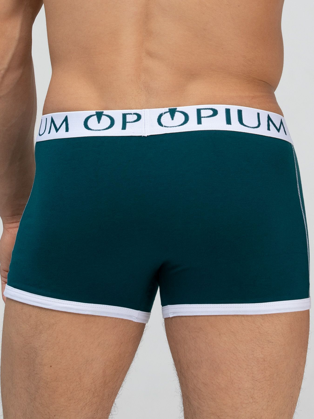 Мужские трусы-боксеры с контрастным поясом и отделкой (Размер: XL) (Цвет: темно-синий)